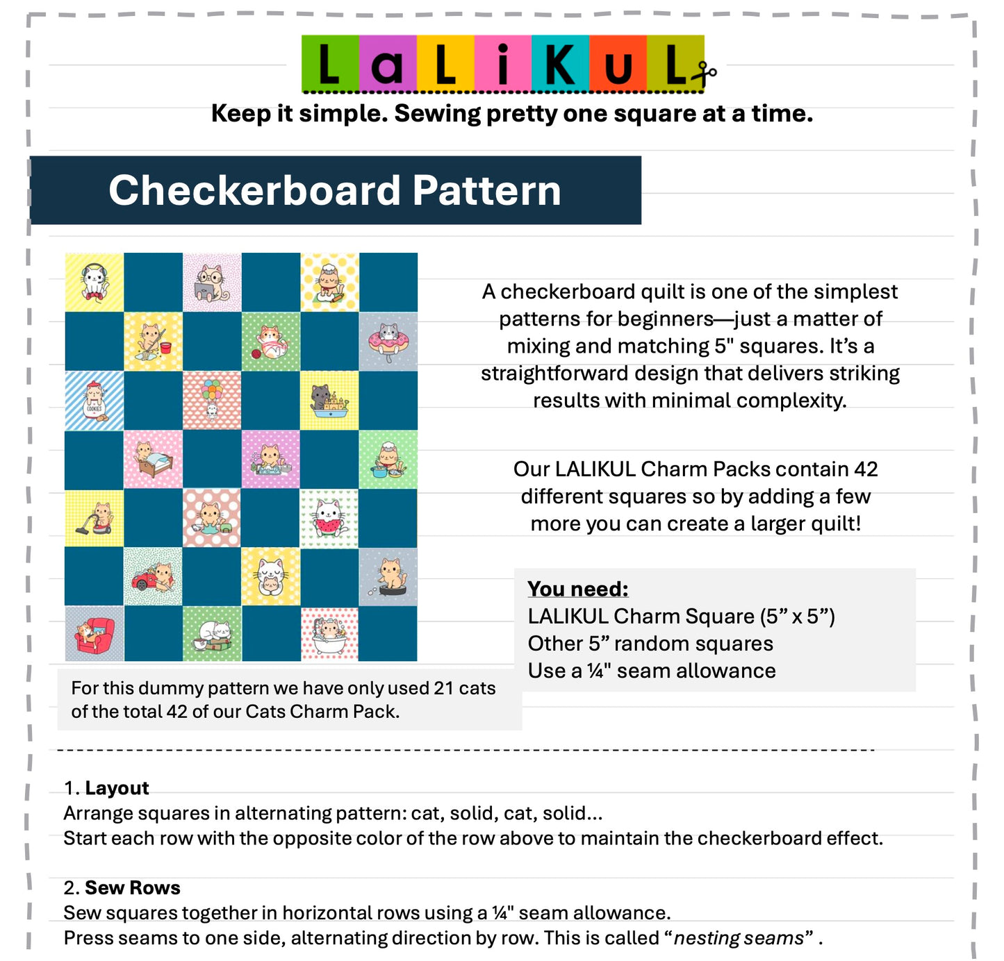 Checkerboard Patchwork Quilt Pattern