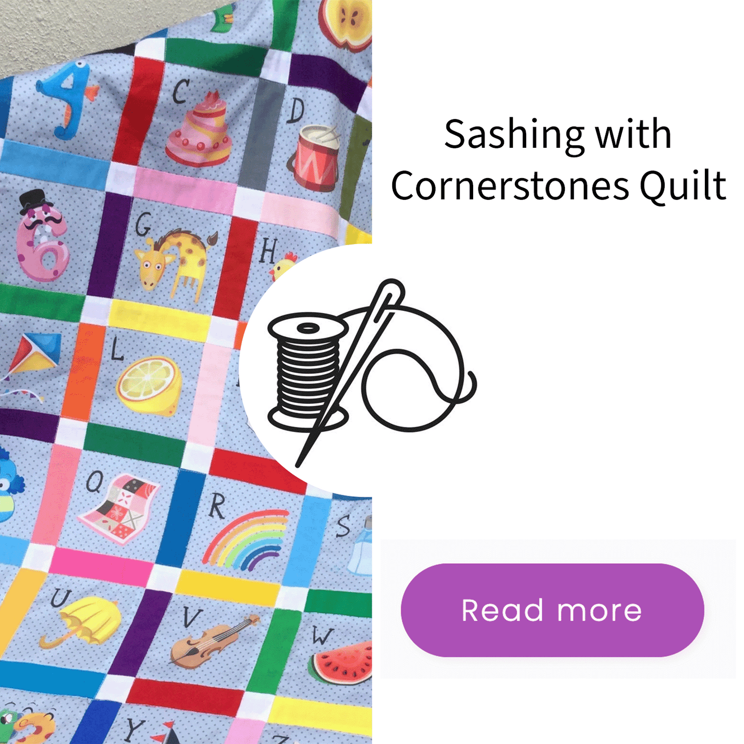 Sashing with Cornerstones Quilt Pattern