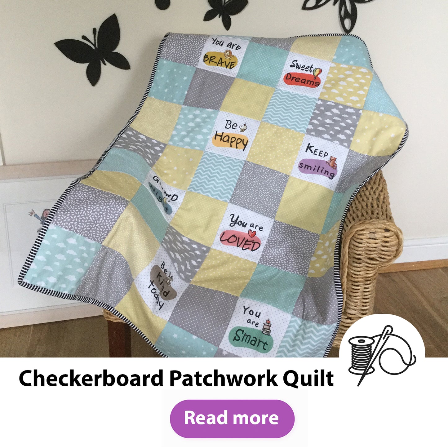 Checkerboard Patchwork Quilt Pattern